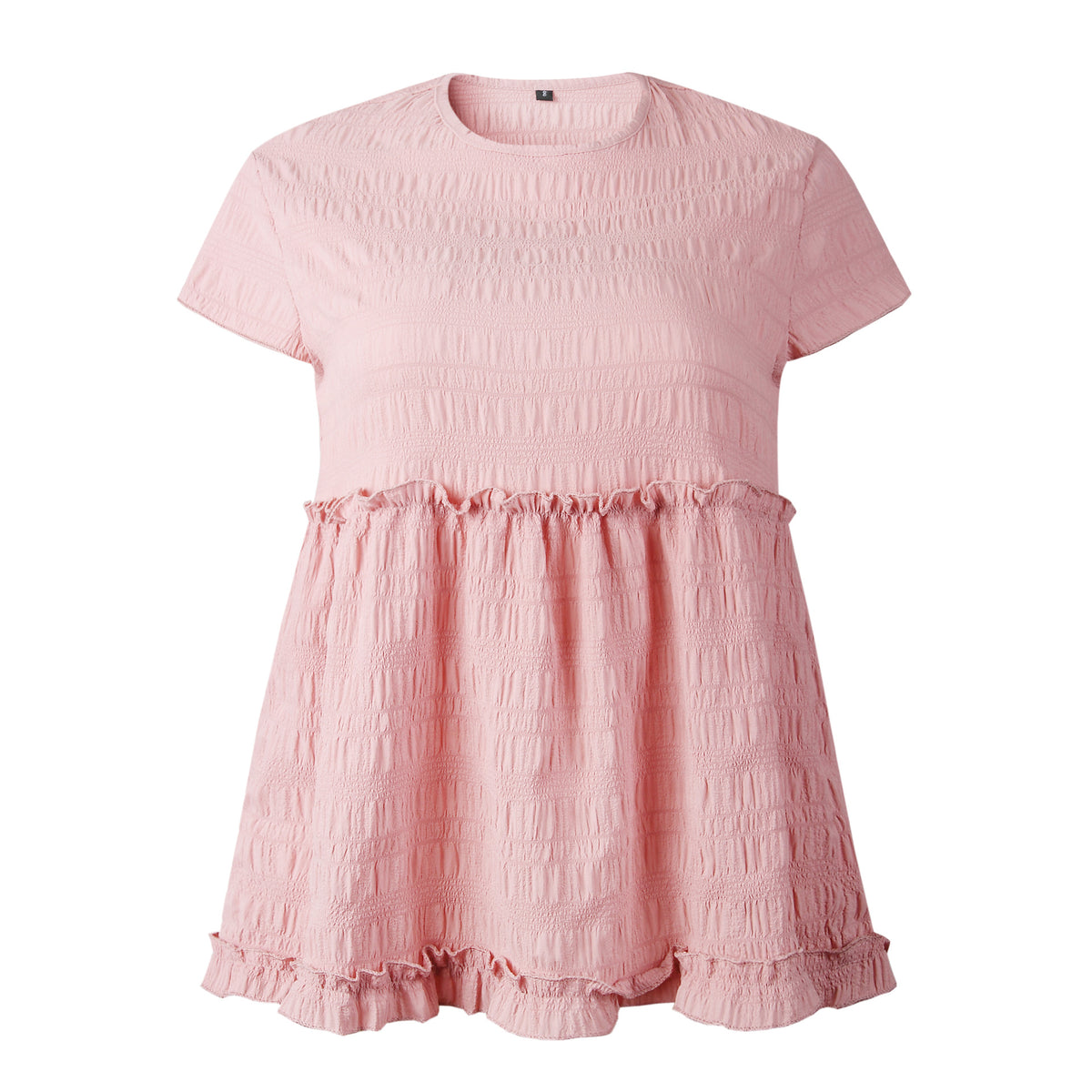Frilly Short-sleeve Blouse Tops Casual T-shirt