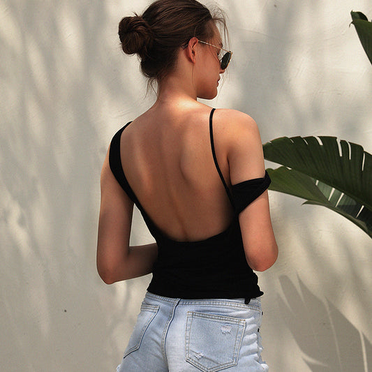 Backless Retro Wireless Adjustable Lace V-neck Seamless Vest Bras
