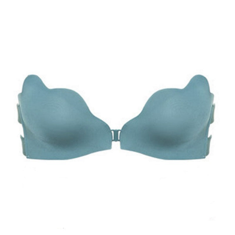 Strapless Bra Stickers Non-Slip Gather Front Buckle No Rims Invisible Underwear Thin Bras