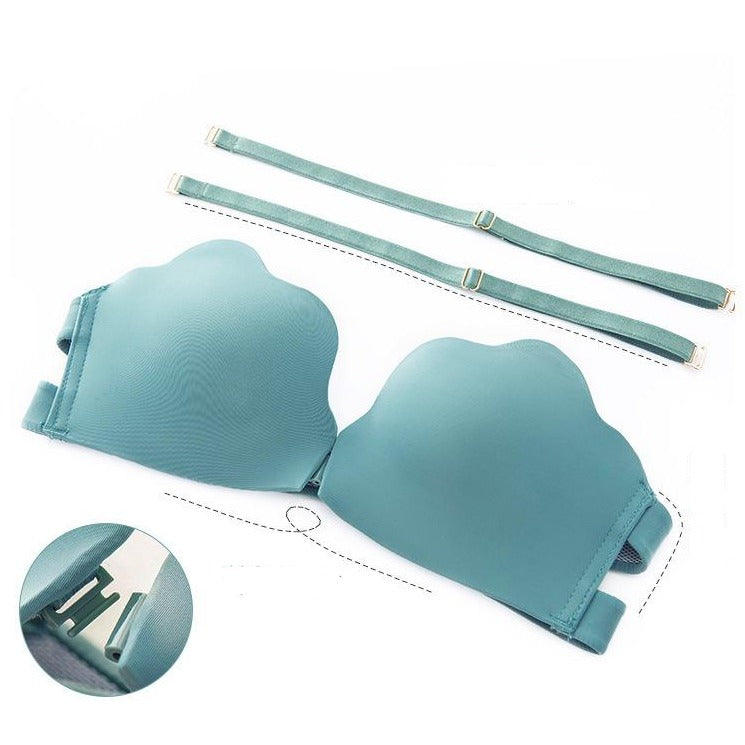 Strapless Bra Stickers Non-Slip Gather Front Buckle No Rims Invisible Underwear Thin Bras