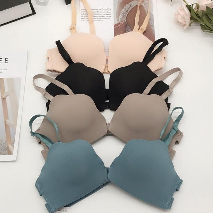 Strapless Bra Stickers Non-Slip Gather Front Buckle No Rims Invisible Underwear Thin Bras