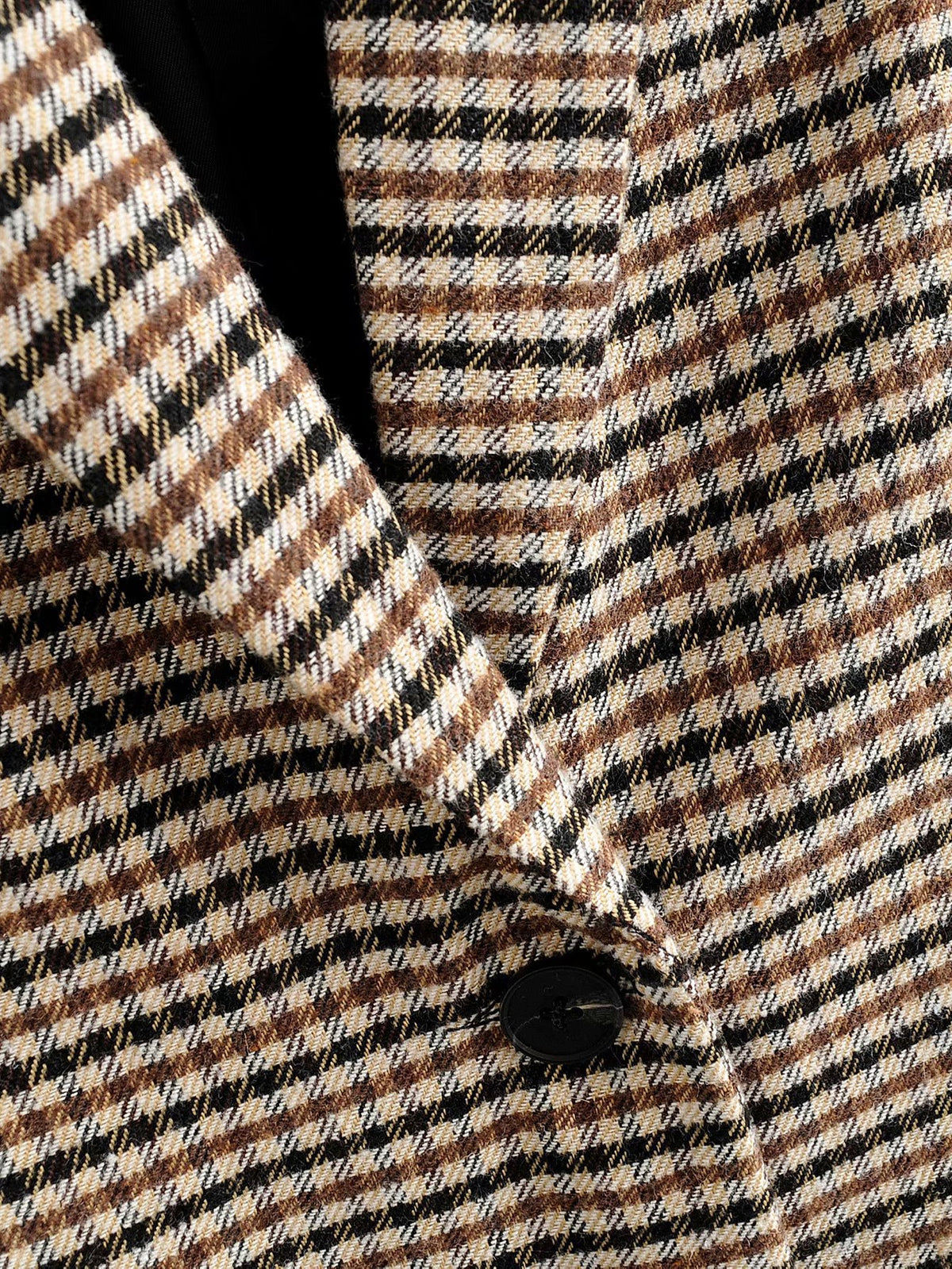 Single-breasted Houndstooth Coat Blazer Skirt Two-piece Suit