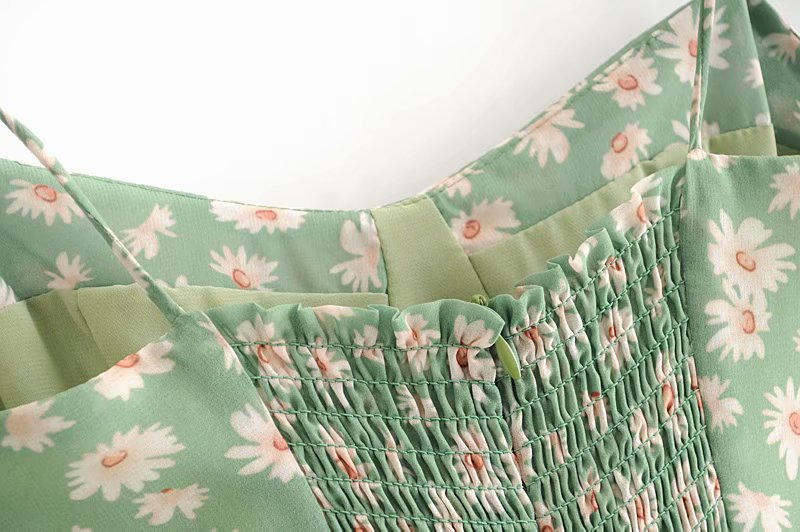 Sexy Suspenders Split Floral Daisy Midi Dresses