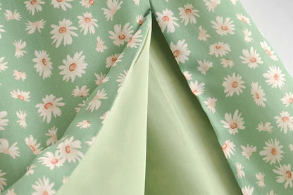 Sexy Suspenders Split Floral Daisy Midi Dresses
