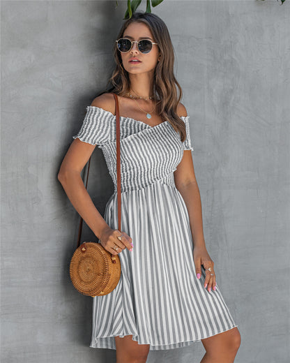 Fringe Off The Shoulder Strapless Mini Dresses