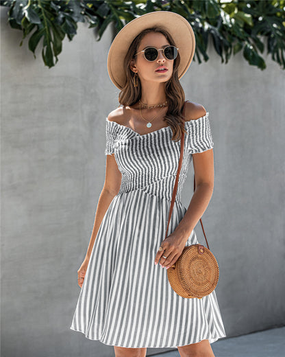 Copy of Fringe Off The Shoulder Strapless Mini Dresses