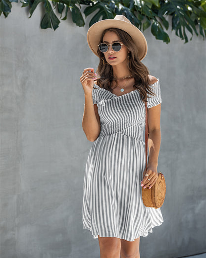 Fringe Off The Shoulder Strapless Mini Dresses