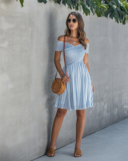 Fringe Off The Shoulder Strapless Mini Dresses