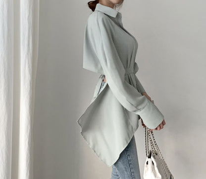 Puff Bubble Sleeves Strapless Single-breasted Blouses