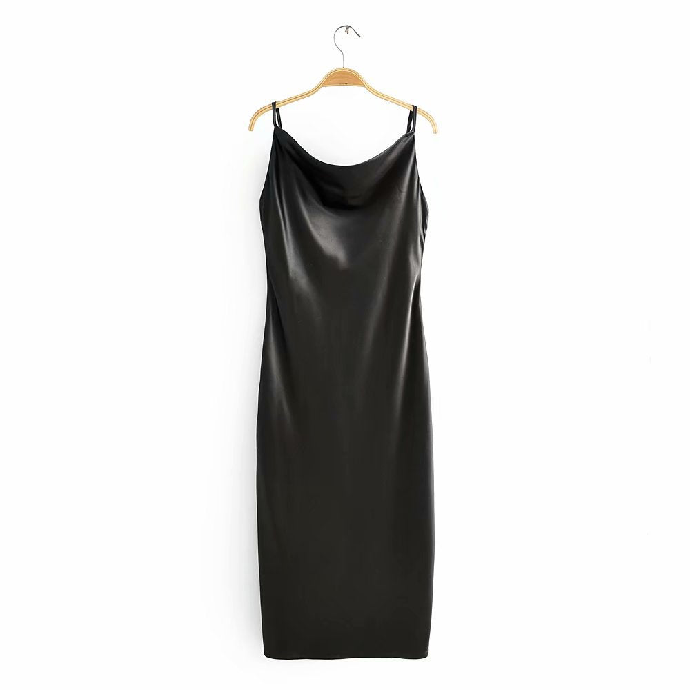 Sling Satin Backless Party Midi Dresses