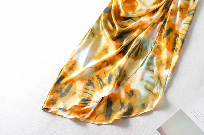 Tie Dye Vintage Irregular Hem Floral Bodycon Party Midi Dresses