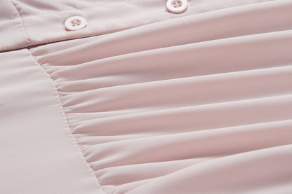 Single-breasted V-neck Long Sleeve Shirt