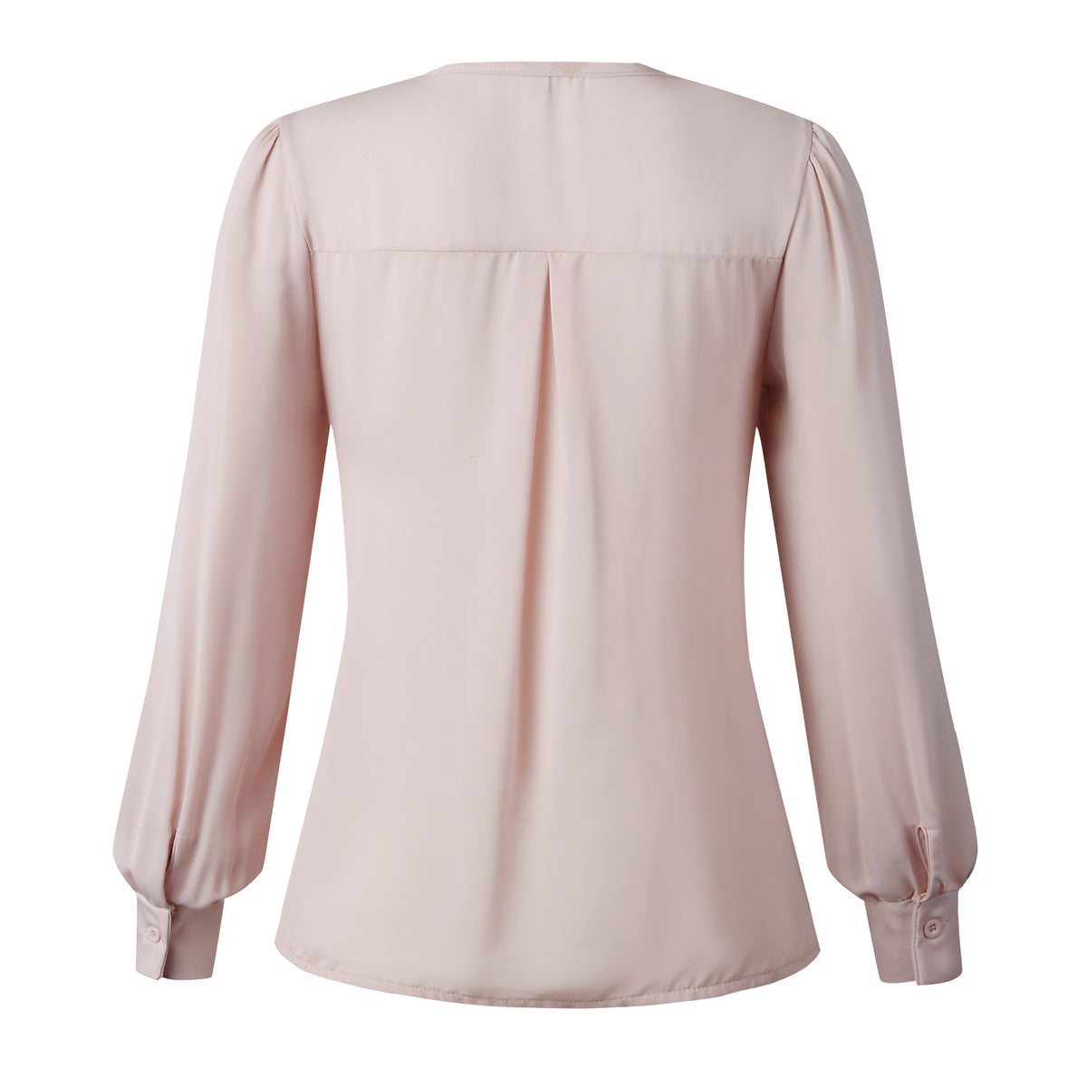 Single-breasted V-neck Long Sleeve Shirt