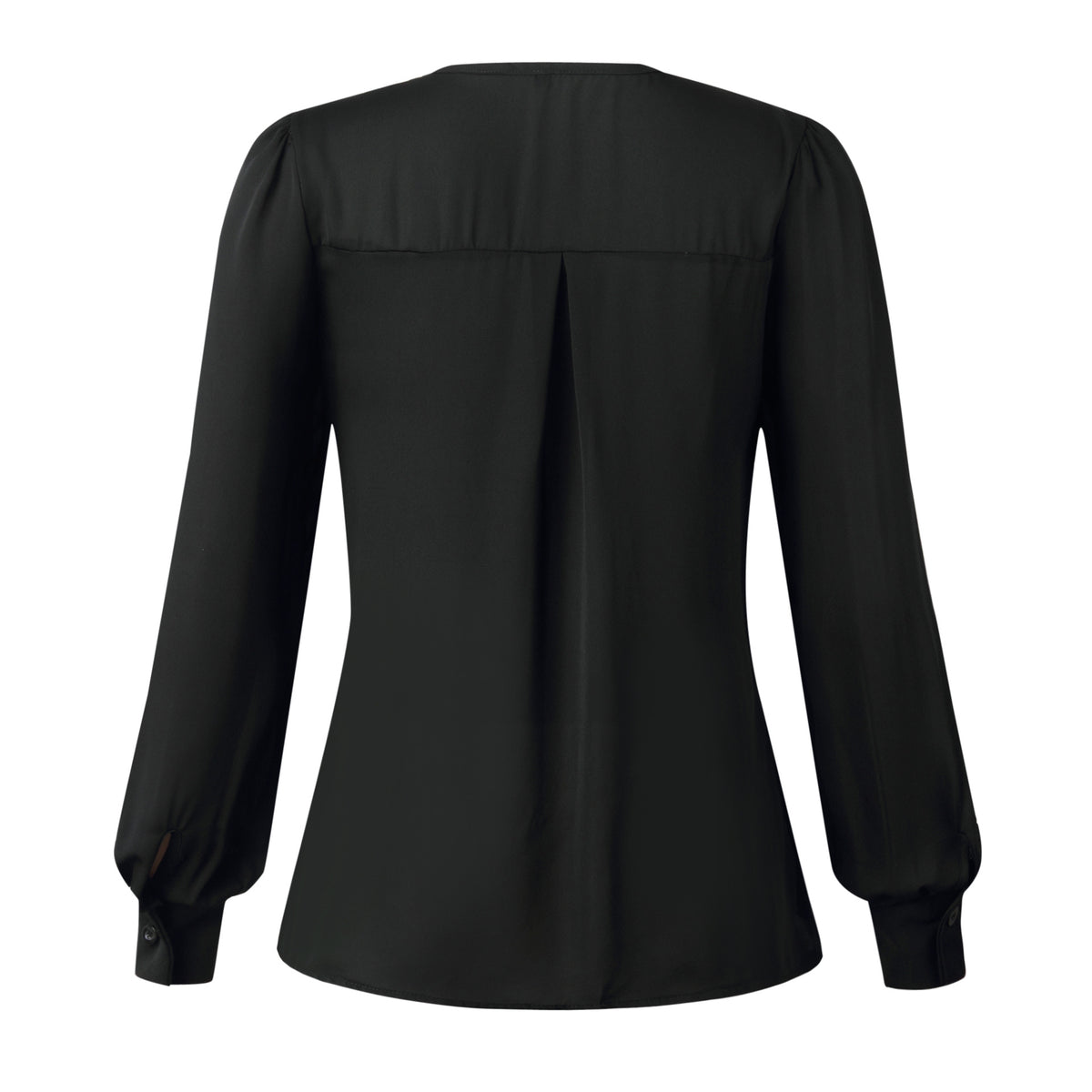 Single-breasted V-neck Long Sleeve Shirt