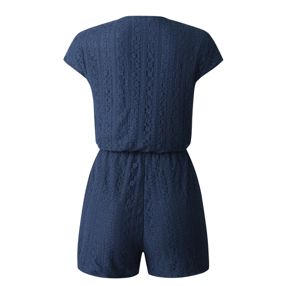 V-neck Lace Elasticized Waist Jumpsuit