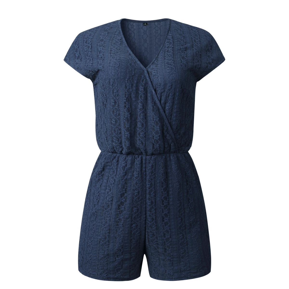 V-neck Lace Elasticized Waist Jumpsuit