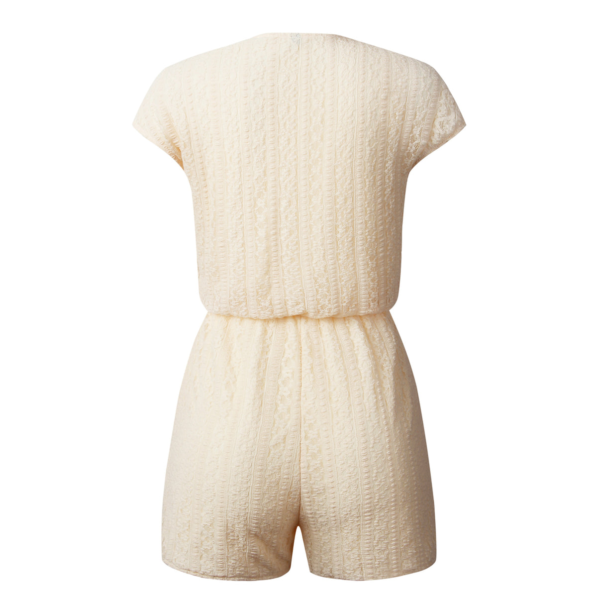 V-neck Lace Elasticized Waist Jumpsuit