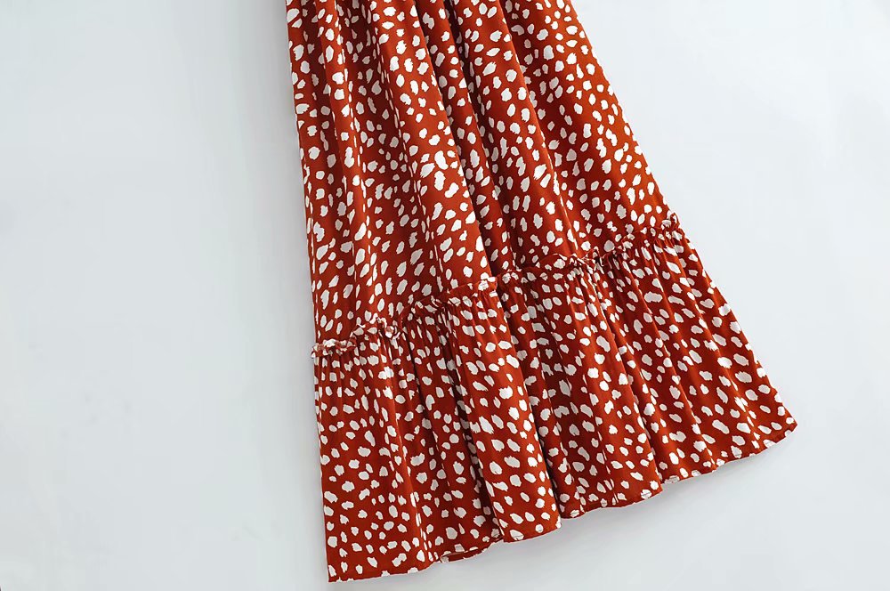 Polka Dot Lace-up Floral Backless Strappy Maxi Midi Dresses