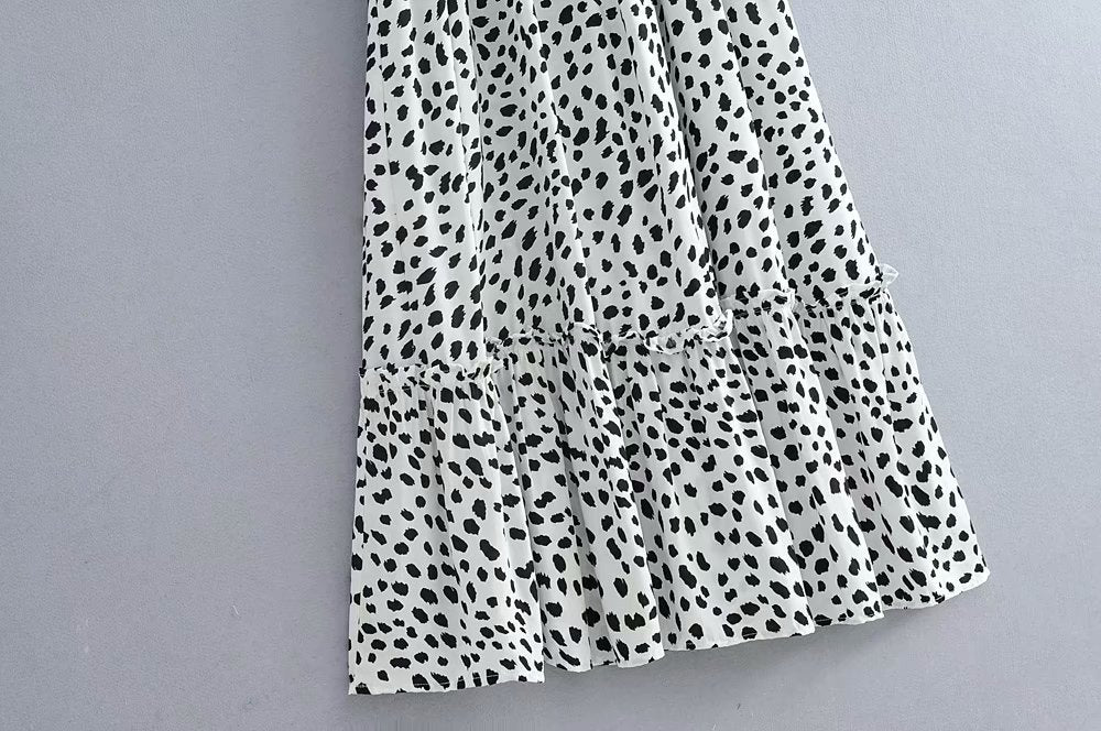 Polka Dot Lace-up Floral Backless Strappy Maxi Midi Dresses