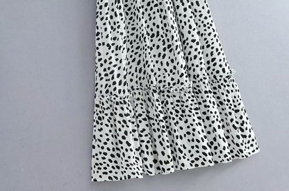 Polka Dot Lace-up Floral Backless Strappy Maxi Midi Dresses