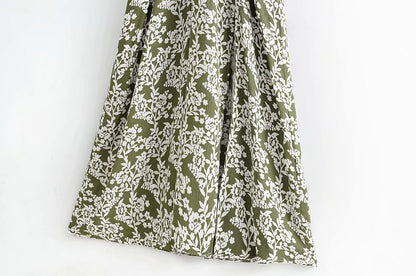 Batwing Sleeve V-neck Split Floral Maxi Dresses
