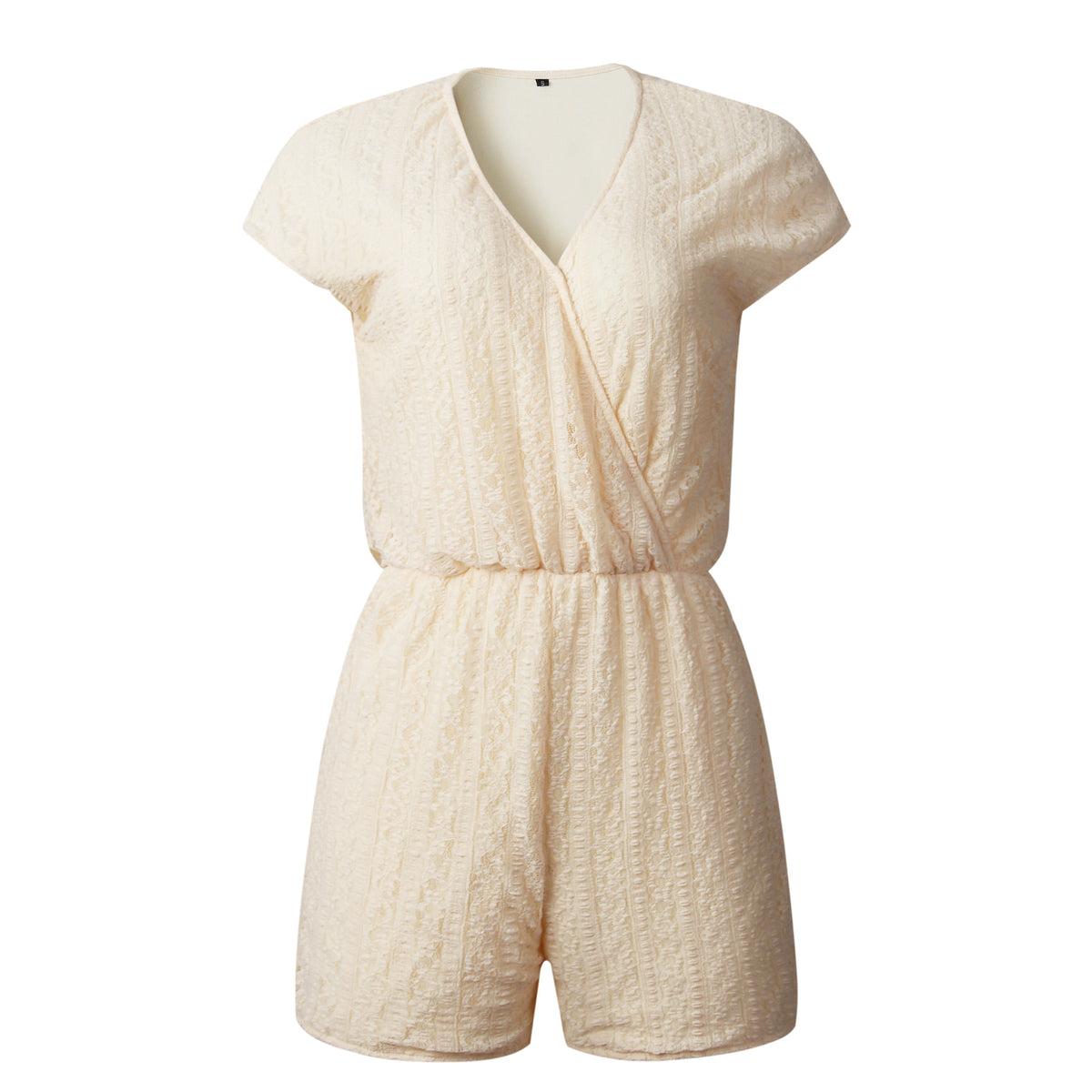 V-neck Lace Elasticized Waist Jumpsuit