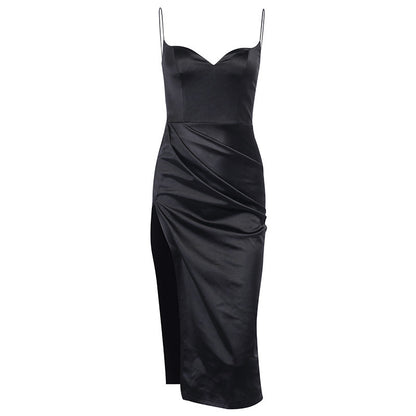 Strappy Sling Backless Party Bodycon Midi Dresses Black