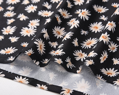 One Shoulder Daisy Floral Split Midi Dresses