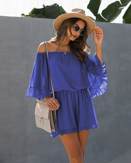 Off Shoulder Flounces Elasticated Jumpsuit Rompers