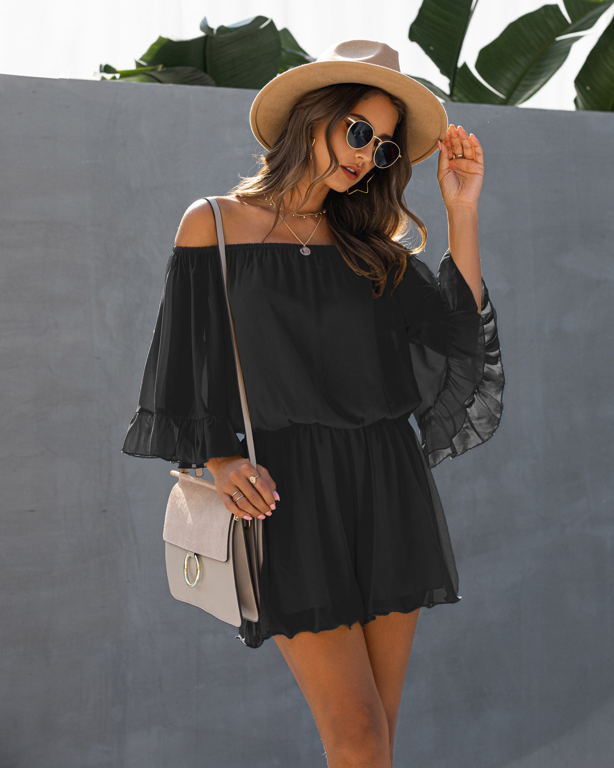 Off Shoulder Flounces Elasticated Jumpsuit Rompers