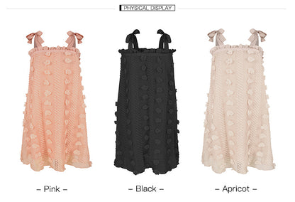 Sexy Lace-up Tube Top Loose Decorative Flowers Floral Mini Dresses