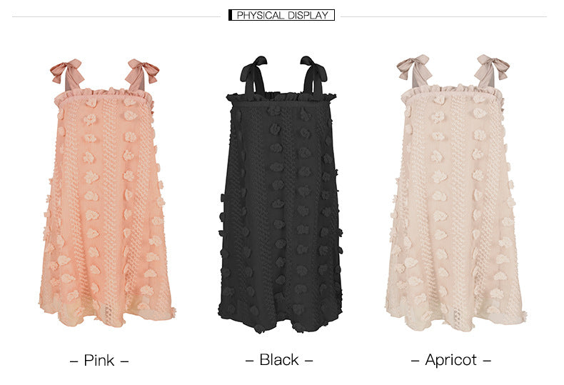 Sexy Lace-up Tube Top Loose Decorative Flowers Floral Mini Dresses
