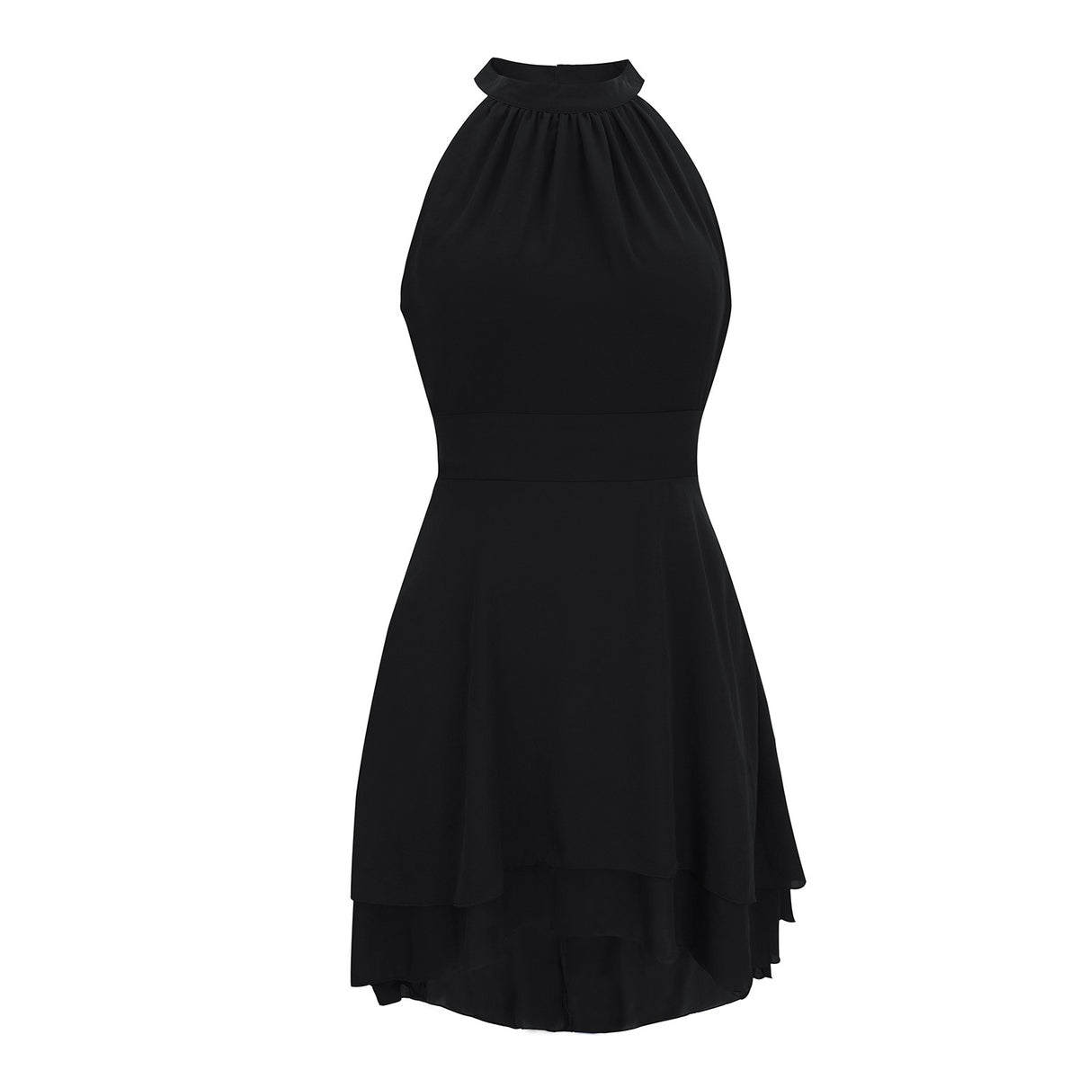 Elegant Halter Backless Irregular Hem Mini Dresses