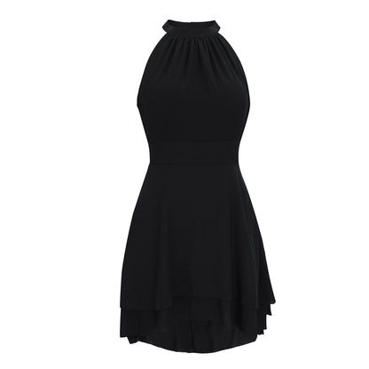 Elegant Halter Backless Irregular Hem Mini Dresses