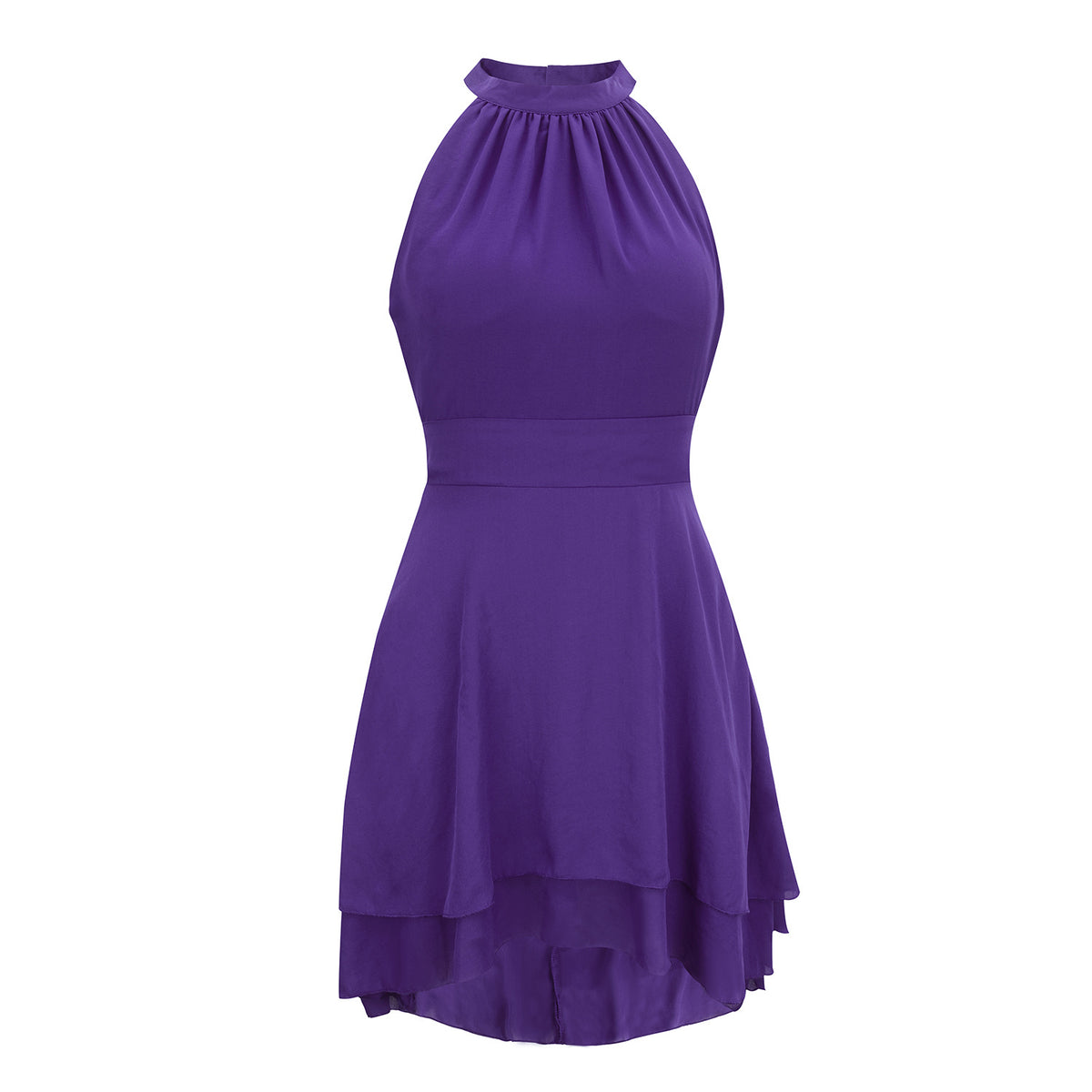 Elegant Halter Backless Irregular Hem Mini Dresses