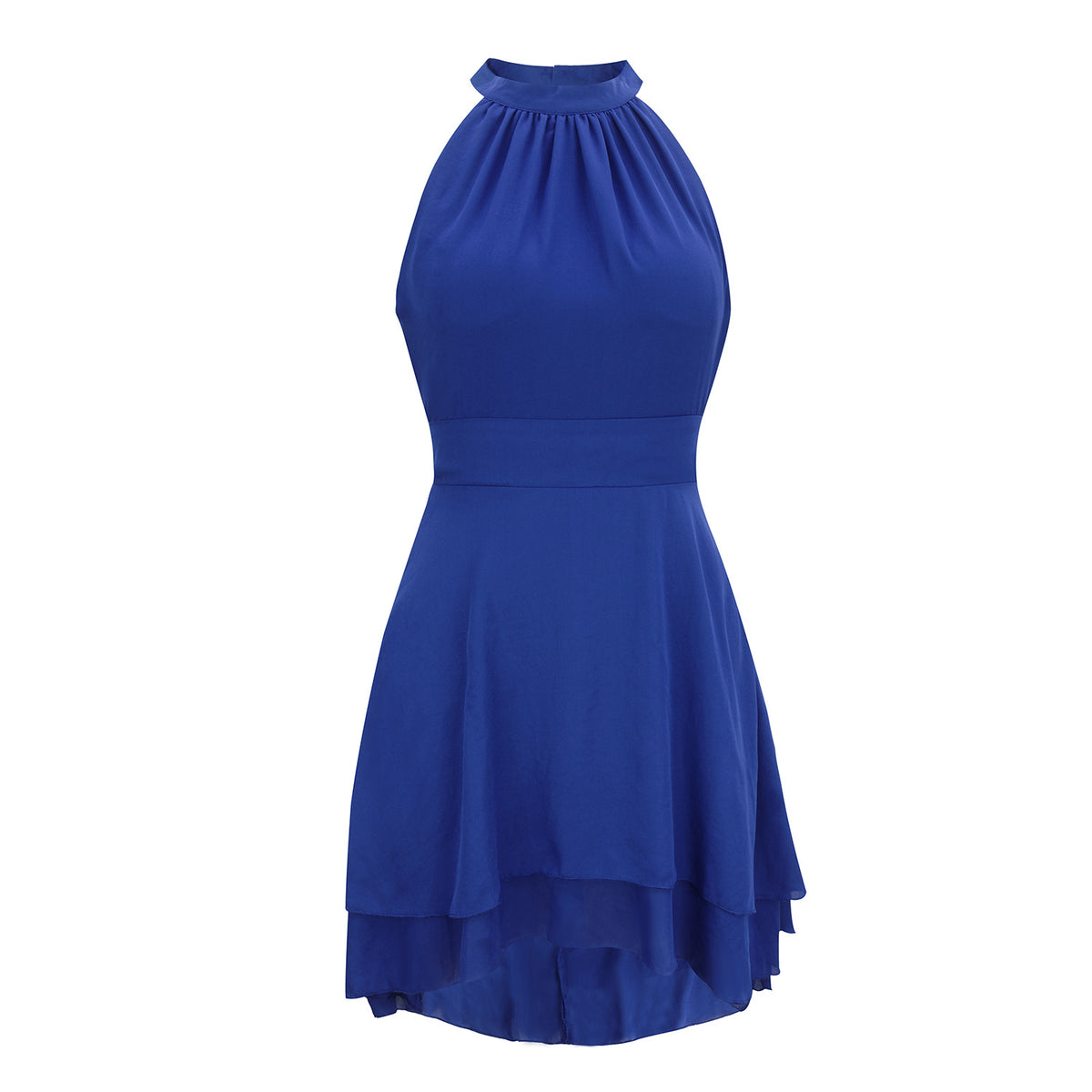 Elegant Halter Backless Irregular Hem Mini Dresses
