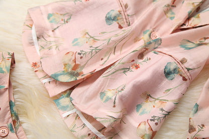 Elegant Office Style Floral Printing Suit Shorts Blazers Two-piece Set