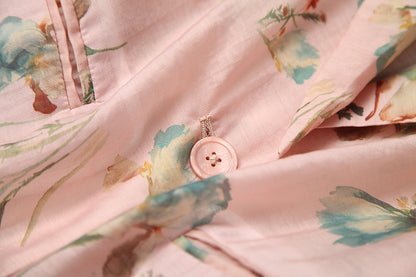 Elegant Office Style Floral Printing Suit Shorts Blazers Two-piece Set