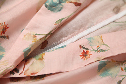 Elegant Office Style Floral Printing Suit Shorts Blazers Two-piece Set