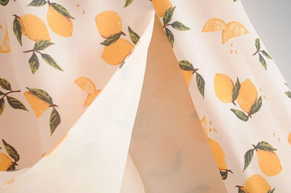 Tube Top Lace-up Lemon Floral Split Midi Dresses