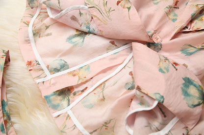 Elegant Office Style Floral Printing Suit Shorts Blazers Two-piece Set