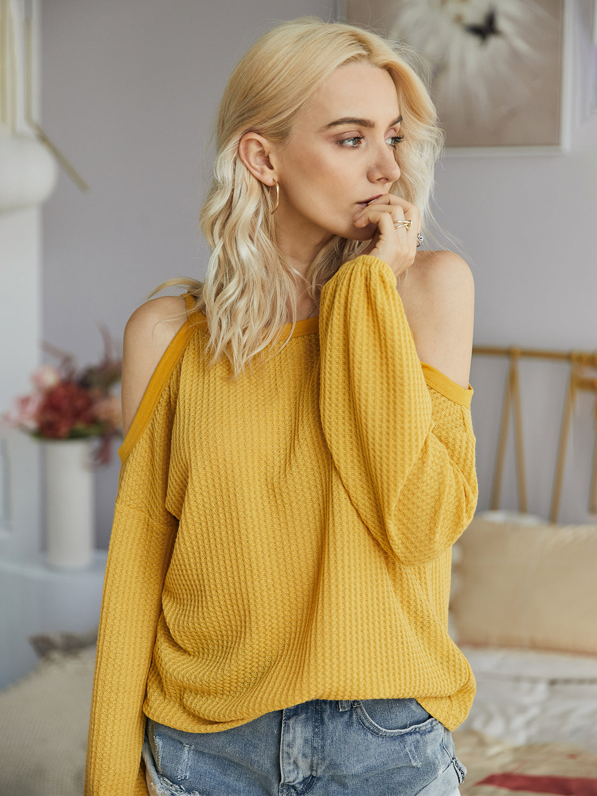 Suspenders One Shoulder Tops Knit Shirt