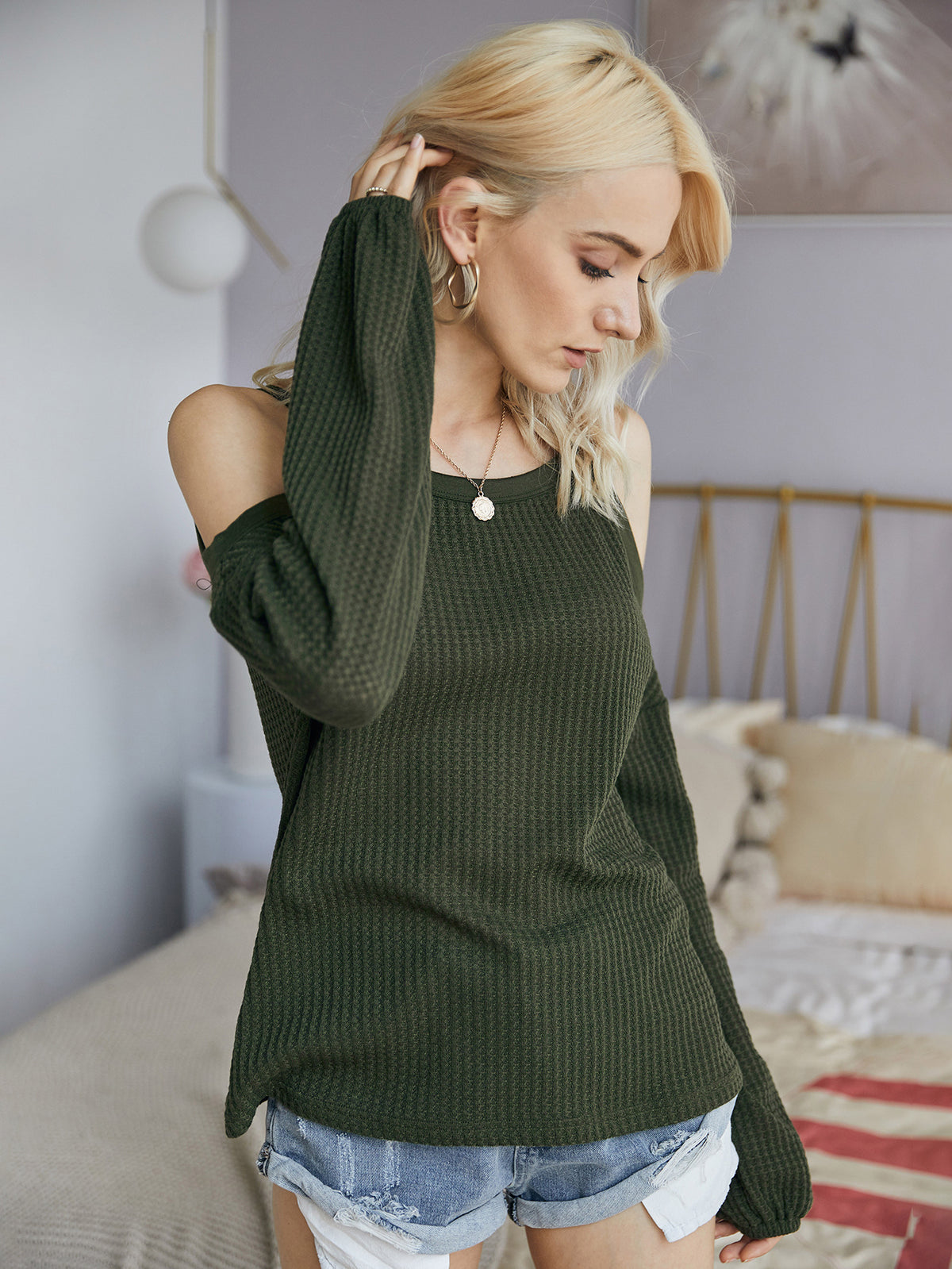 Suspenders One Shoulder Tops Knit Shirt