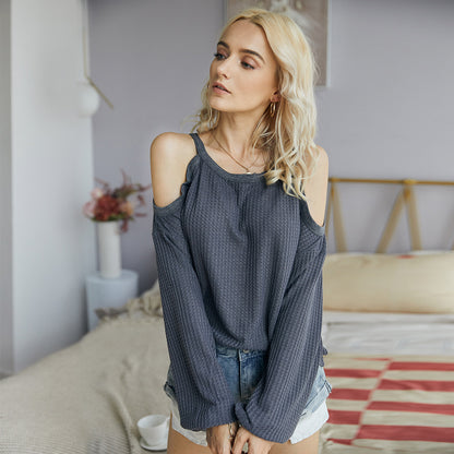 Suspenders One Shoulder Tops Knit Shirt