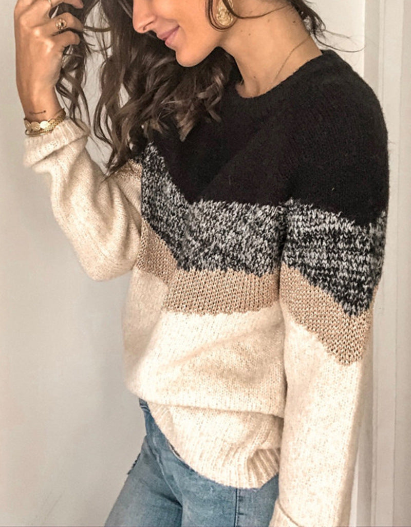 Casual Contrast Casual Knitted Sweater