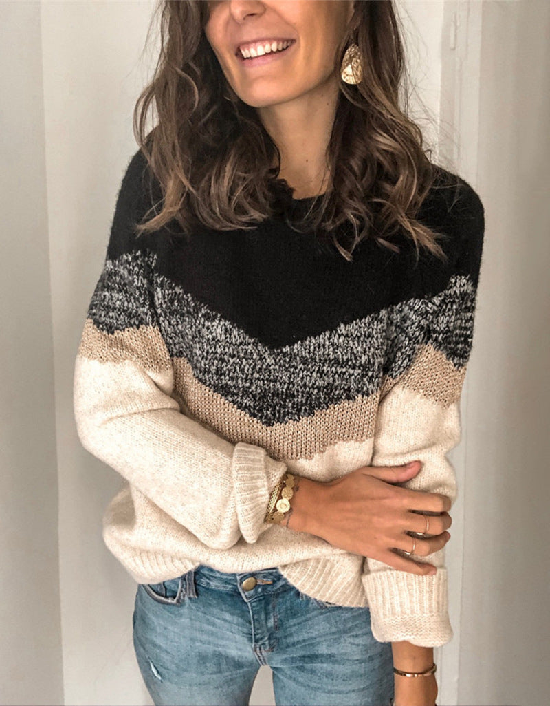 Casual Contrast Casual Knitted Sweater