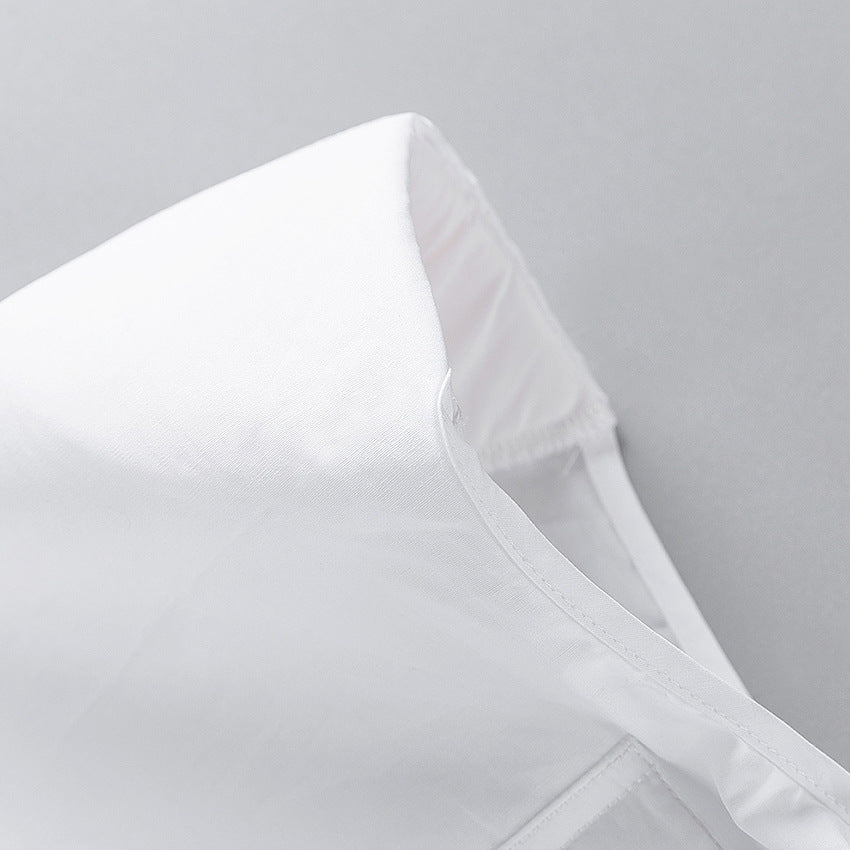 Shoulder Padded Single-breasted Shirt Pocket Tops