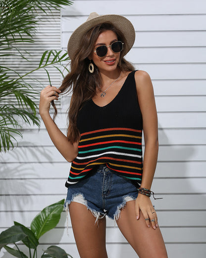 Striped Knitted Vest