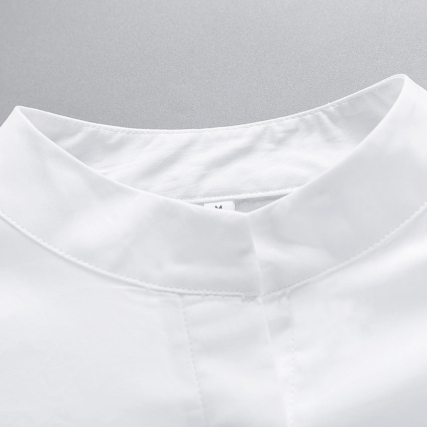 Shoulder Padded Single-breasted Shirt Pocket Tops