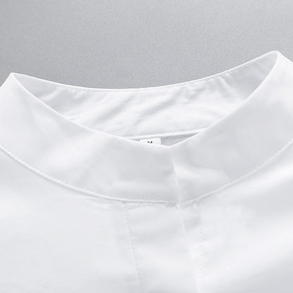 Shoulder Padded Single-breasted Shirt Pocket Tops